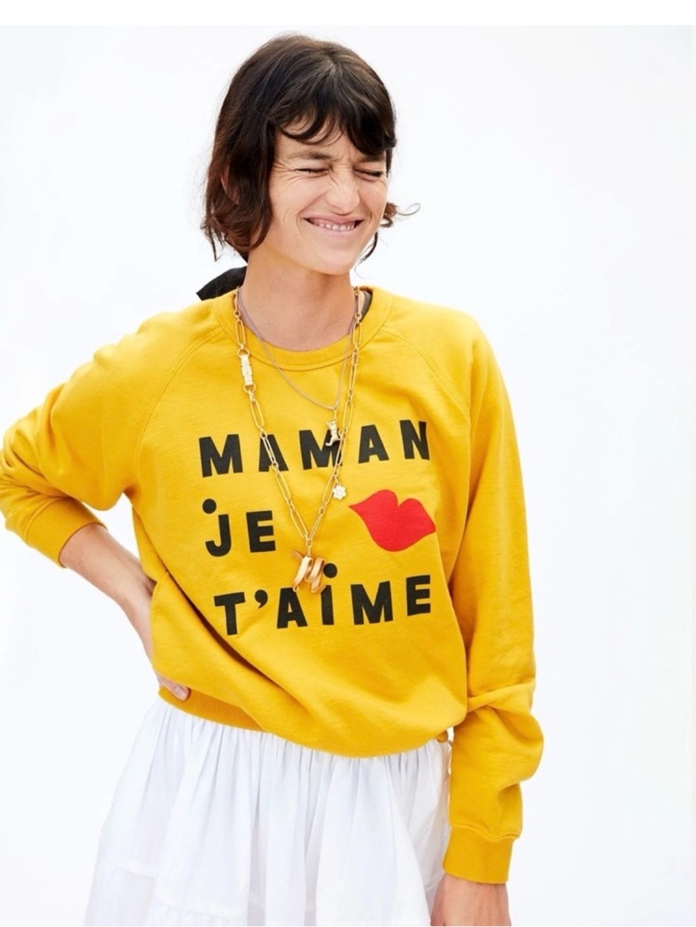 Clare V. + Every Mother Counts “I Love You Mother” Sweatshirt yellow size S - Picture 3 of 11